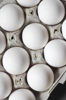 Egg whites in the ovary box are protein foods. photo