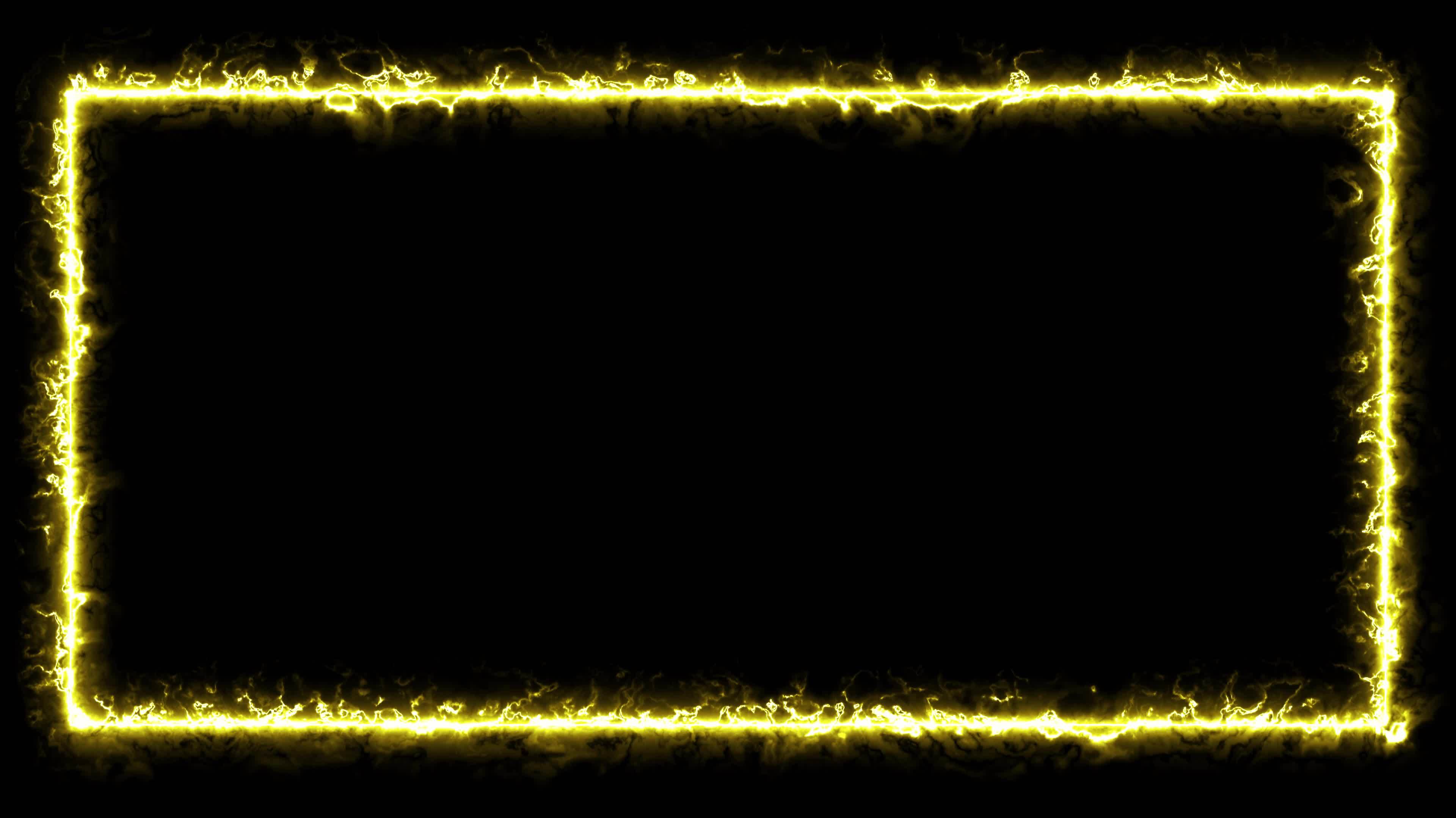 abstract yellow flame neon line loop frame glowing, animate abstract