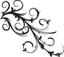 Black floral element silhouette vector