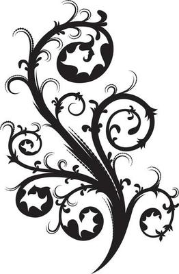 Black floral element silhouette