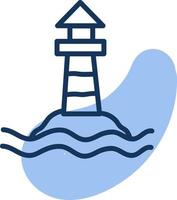 Sea lighthouse, illustration, vector, on a white background. vector