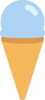 One scoop of blue ice cream, icon illustration, vector on white background