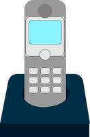 Home phone on base, illustration, vector on white background.