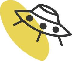 nave alienígena amarilla, ilustración, vector, sobre un fondo blanco. vector