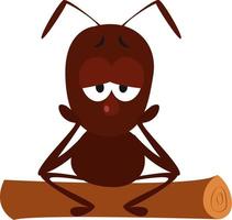 Sad ant, illustration, vector on a white background.