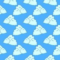 lindas nubes, patrón sin costuras en un fondo azul. vector