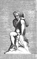 Sculpture of Amor, anonymous, 1584, vintage illustration. vector