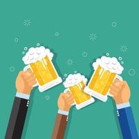 Businessman clinking beer glasses , Party Time - Vector illustration