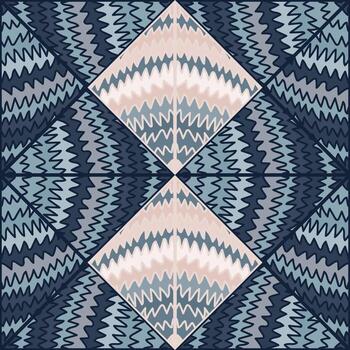 Abstract wave seamless pattern in doodle style. Hand drawn zig zag lines mosaic ornament. vector