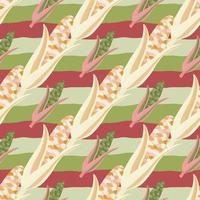 Corn plants seamless pattern. Corn cobs endless wallpaper. vector