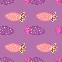 Fresas dibujadas a mano wallpaper.doodle patrón sin fisuras de fresa. telón de fondo de frutas. vector