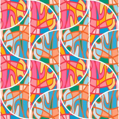 Seamless pattern in the form of a mosaic in retro style. Decorative abstract vintage ornament.