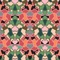 Kaleidoscope seamless pattern in doodle style. Hand drawn optical illusions mosaic ornament. vector