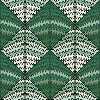 patrón sin costuras de onda abstracta en estilo garabato. ornamento de mosaico de líneas en zig zag dibujadas a mano. vector