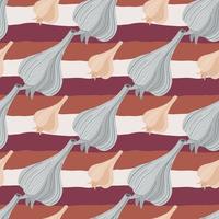 Hand drawn garlic seamless pattern. Doodle bulb of garlic endless wallpaper. vector