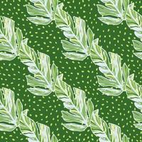 Creative tropical leaves seamless pattern in sketch style. Palm leaf endless floral background. vector