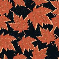 Abstract oak leaves seamless pattern. Maple foliage backdrop. vector