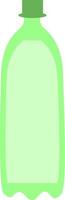botella de plástico verde, ilustración, vector, sobre un fondo blanco. vector
