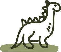 Green Dilophosaurus, illustration, vector on a white background.