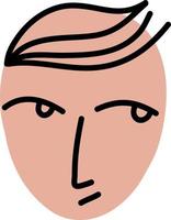 Boys bored face, illustration, vector on a white background.