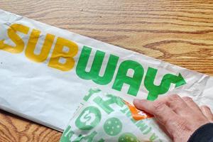 WASHINGTON, United States - March 20 2022  Subway Sandwiches at Subway Sandwiches Subway is a very popular fast food restaurant franchise in the United States. photo