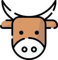 Bull animal, illustration, vector on a white background.