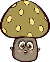 Green mushroom , illustration, vector on white background