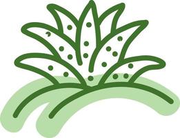 Aloe with short leaves, illustration, vector on a white background.