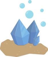 Blue crystals, illustration, vector on a white background.