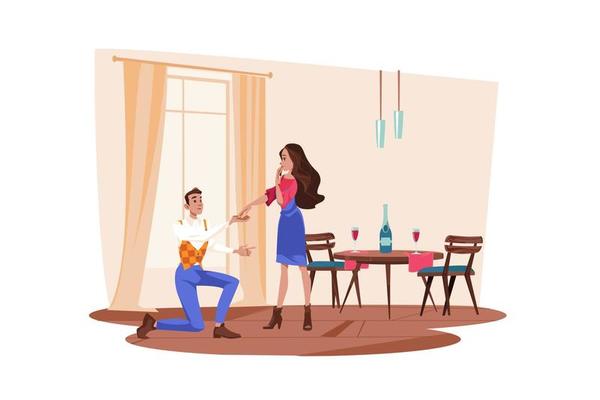 Couple In Love Illustration concept. A flat illustration isolated on white background