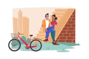 Couple In Love Illustration concept. A flat illustration isolated on white background vector