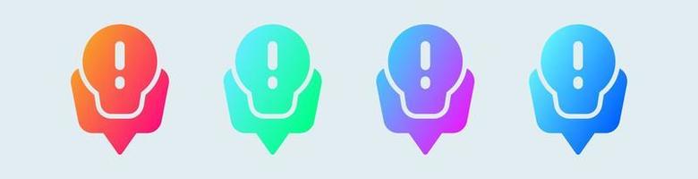 Tip solid icon in gradient colors. Solution signs vector illustration.