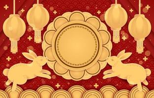 Chinese New Year Background With Rabbits vector