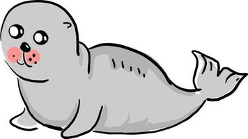 Cute seal, illustration, vector on white background.