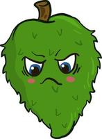 Angry soursop, illustration, vector on a white background.