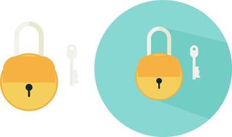 Lock and a key ,illustration, vector on white background.