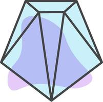 Diamond with fat black lines, illustration, on a white background. vector