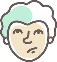 Sad grandma, illustration, vector on a white background.