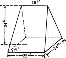 Frustum, vintage illustration. vector