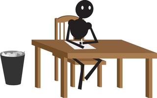 Man sitting on chair, illustration, vector on white background.