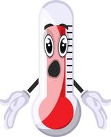 Confused thermometer, illustration, vector on white background.