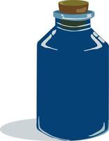 Blue bottle, illustration, vector on white background.