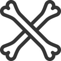 Two bones, illustration, vector on a white background.