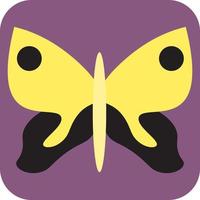 Yellow and black butterfly, illustration, vector on a white background.