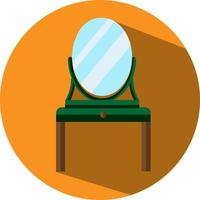 Dresser with mirror, illustration, vector, on a white background. vector