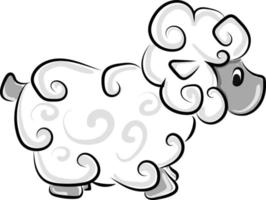 Ram sketch, illustration, vector on white background.