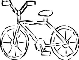 Bicycle sketch, illustration, vector on white background.