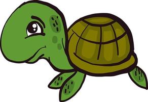 Sad turtle, illustration, vector on white background