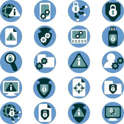Online security, illustration, vector on a white background.