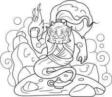 mythological cartoon genie vector